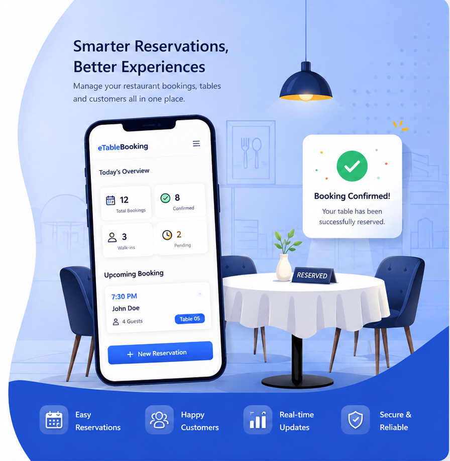 eTableBooking Dashboard Banner